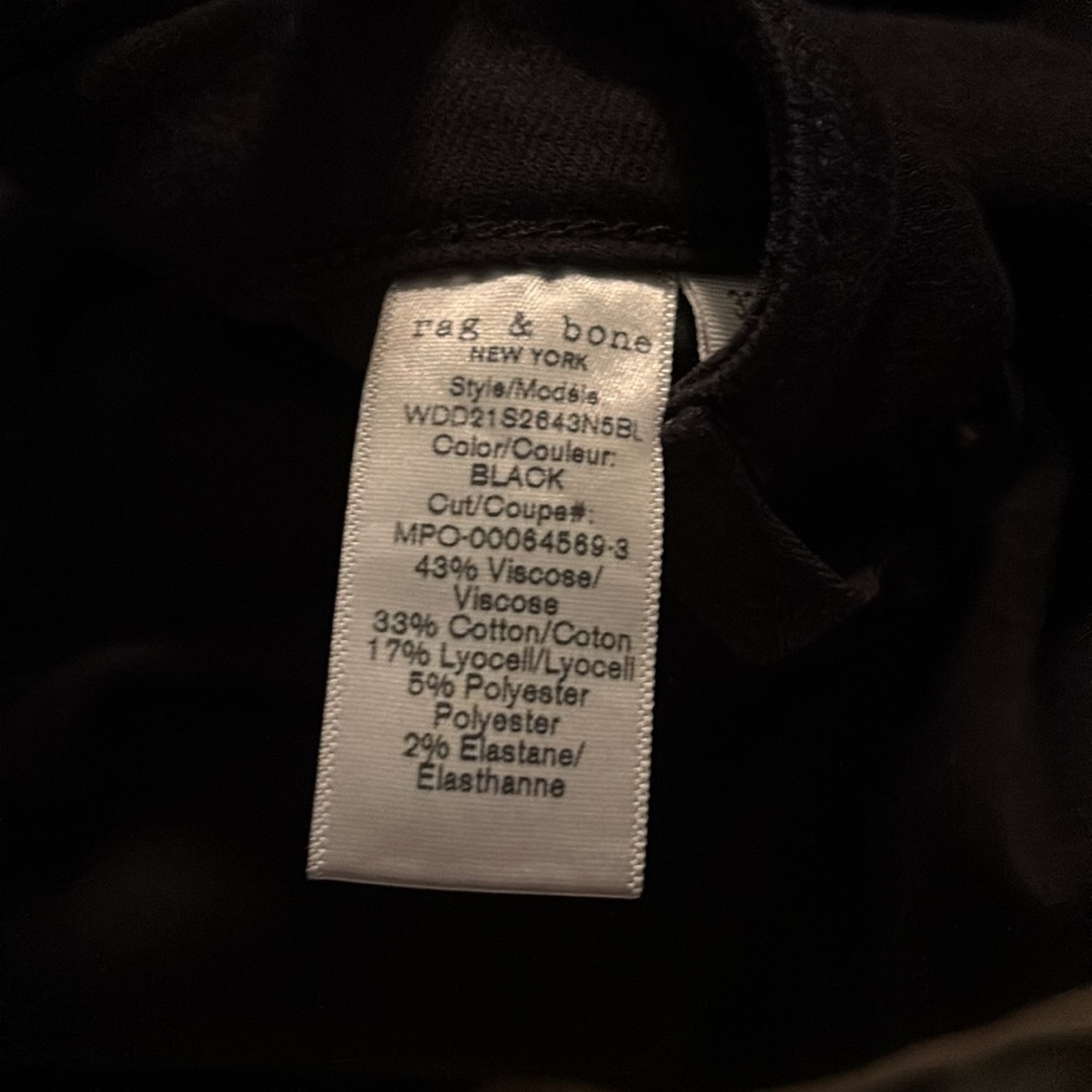Rag & Bone Women’s Dre Low Rise Boyfriend No Fade Black 5 Pocket Jeans Size 32 - Picture 11 of 11